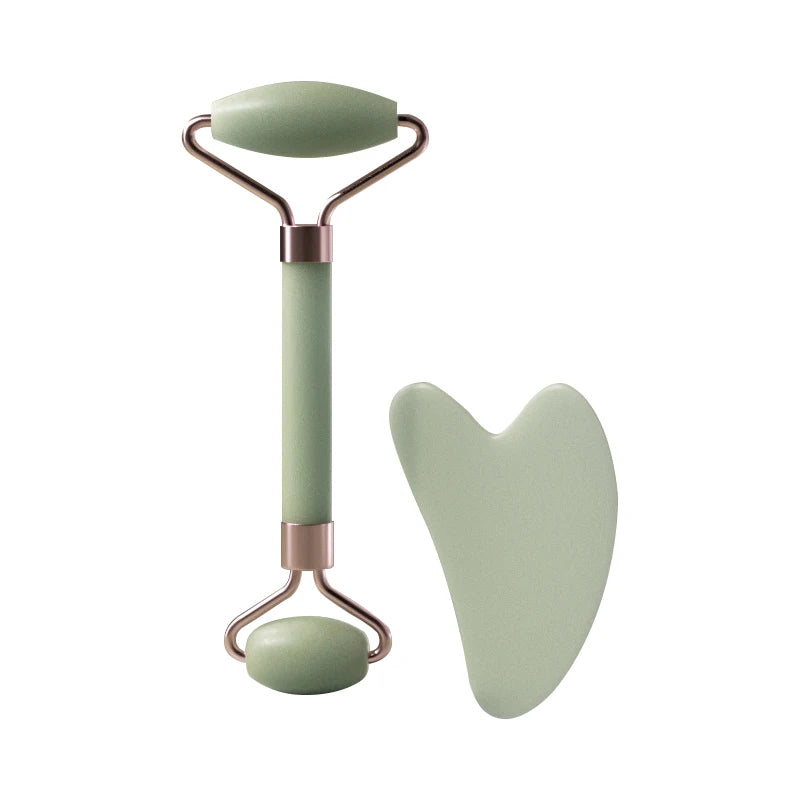 Facial Massage Roller & Gua Sha Set – Face, Neck & Eye Skincare Tool