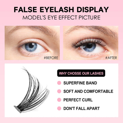 DIY Lash Extension Kit – 200-Piece Cluster Set with Bond & Seal