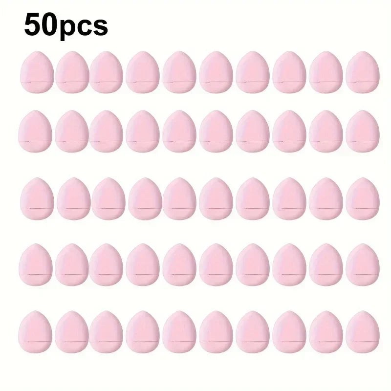 50-Piece Personalized Mini Fingertip Powder Puff Set (Pink) – Foundation & Concealer Finger Pad Sponge for Makeup