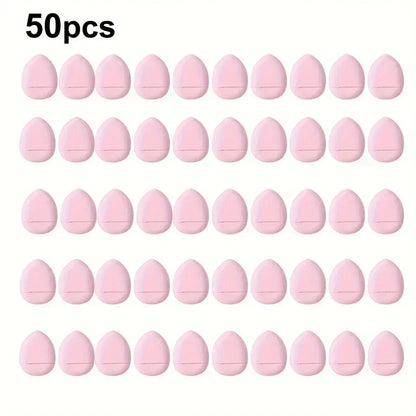 50-Piece Personalized Mini Fingertip Powder Puff Set (Pink) – Foundation & Concealer Finger Pad Sponge for Makeup