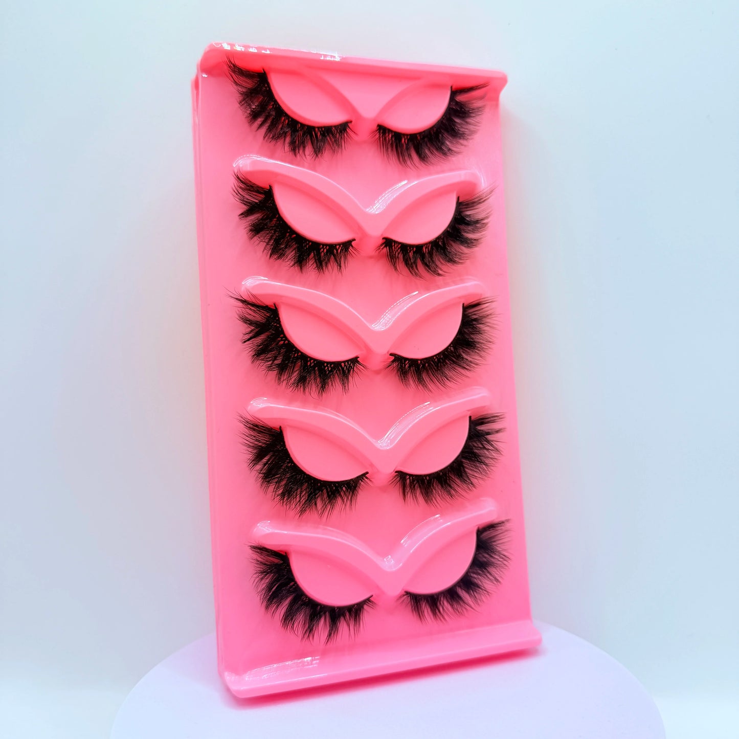 Dramatic Cat Eye False Lashes – 5 Pairs, Faux Mink Volume Strip