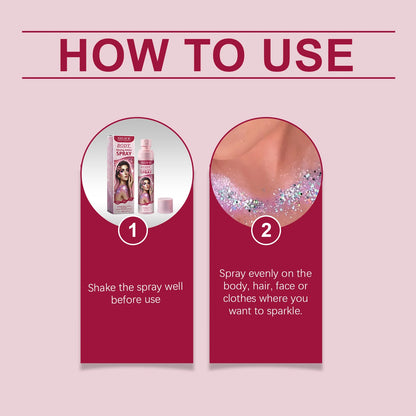 Glitter Body & Hair Spray – Quick-Dry Shimmer for Parties & Events, 100ml