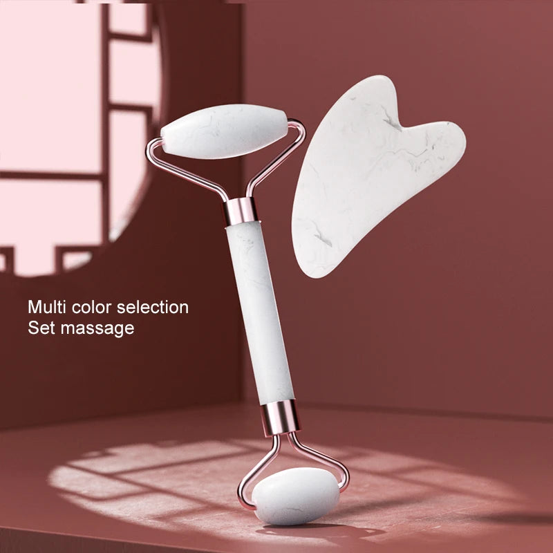 Facial Massage Roller & Gua Sha Set – Face, Neck & Eye Skincare Tool