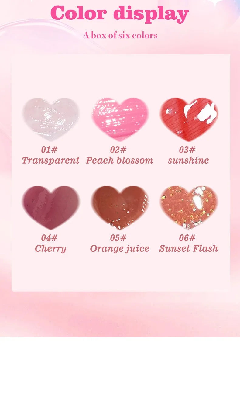6-Piece Hydrating Lip Gloss Gift Set – Plumping, Glossy & Moisturising