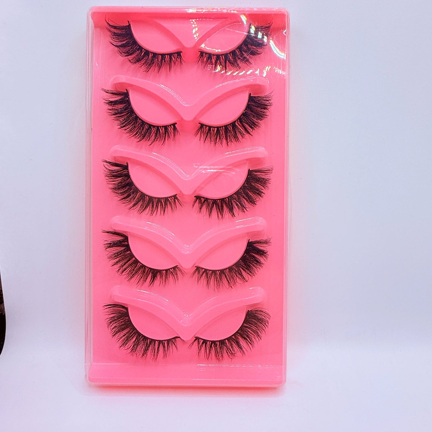 Dramatic Cat Eye False Lashes – 5 Pairs, Faux Mink Volume Strip