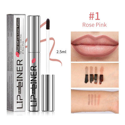 Lip Liner Pencil Peel Off Lip Stain Tattoo Long Wearing Matte Waterproof Smudge Proof Transfer Proof Lip Cosmetic For All Day