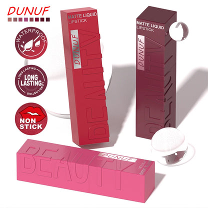 8-Colour Matte Velvet Lip Gloss – Waterproof, Plumping & Long-Lasting