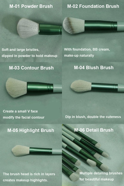 13-Piece Professional Makeup Brush Set with Travel Bag – Soft Bristle Collection