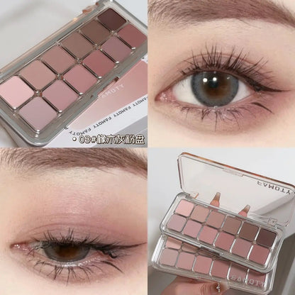 12-Colour Matte Eyeshadow Palette – Earth Tones, Long-Lasting & Blendable