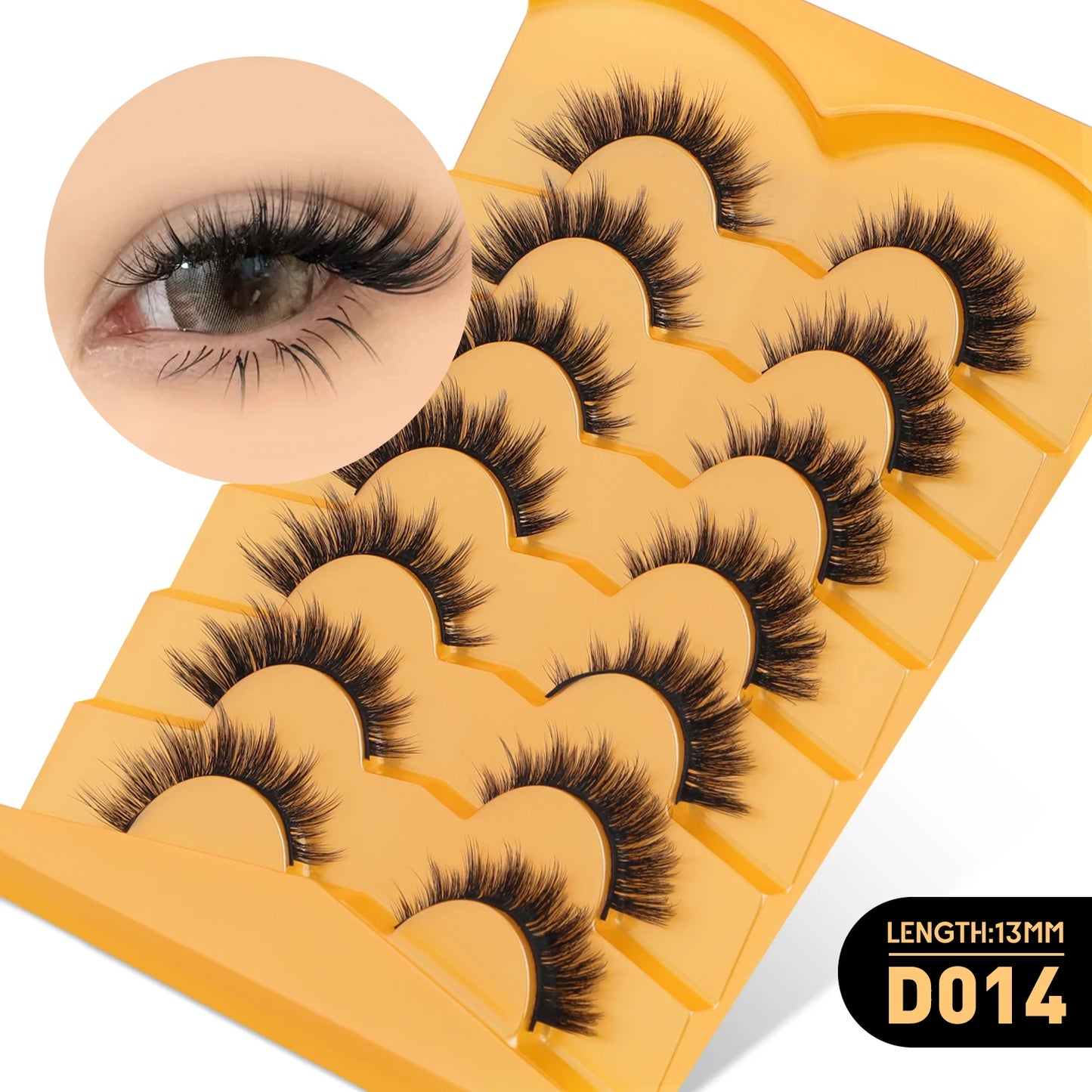 Natural Half Lashes – Wispy Cat Eye Style, Faux Mink Strip