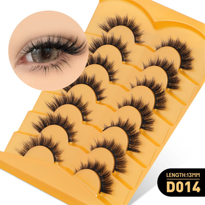 Natural Half Lashes – Wispy Cat Eye Style, Faux Mink Strip