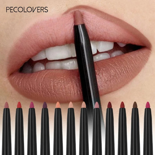 Waterproof Matte Lip Liner – 12 Shades, Long-Lasting & Smudge-Proof