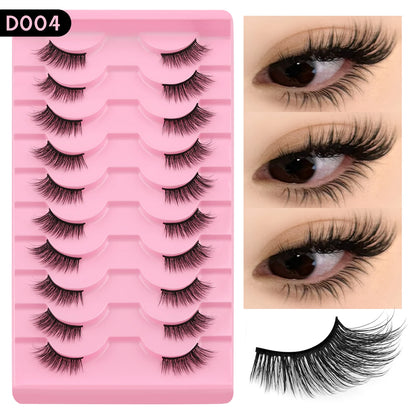 Natural Half Lashes – Wispy Cat Eye Style, Faux Mink Strip