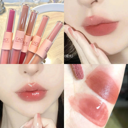 Dual-Ended Lip Gloss – Matte & Mirror Gloss Finish