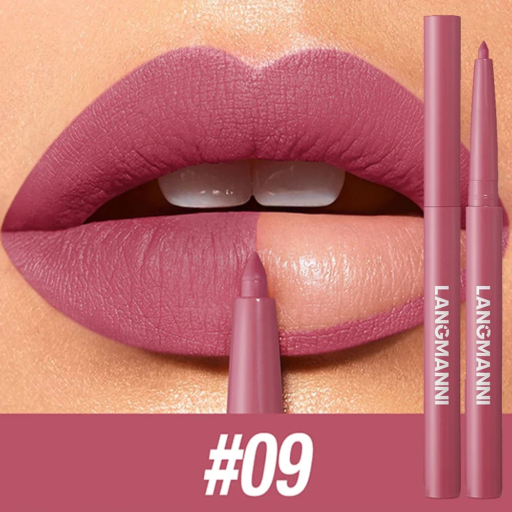 Velvet Matte Lip Liner – Waterproof, Non-Stick, 12 Natural Shades