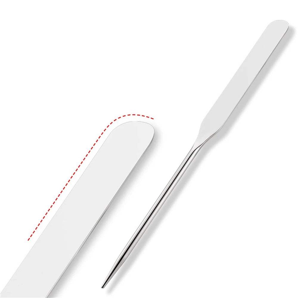 2PC  Toner Makeup Mixing Mixing Stick Foundation Cream Mixing Cosmetic Make Up Tool Stainless Steel Palette Tray Rod Set Spatula