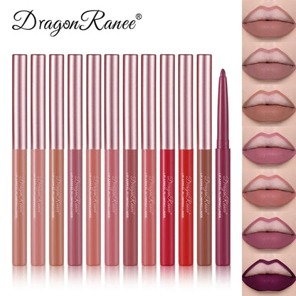 Matte Velvet Lip Liner Pencil – Waterproof, 12 Everyday Shades