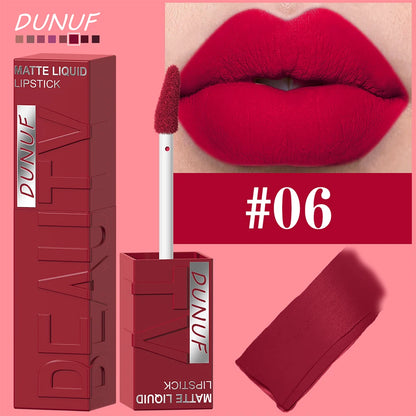 8-Colour Matte Velvet Lip Gloss – Waterproof, Plumping & Long-Lasting
