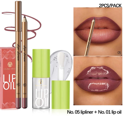 Lip Liner & Lip Oil Duo Set – Ombré Effect, Moisturising & Long-Lasting