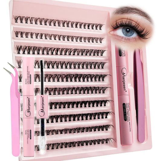 DIY Lash Extension Kit – 200-Piece Cluster Set with Bond & Seal