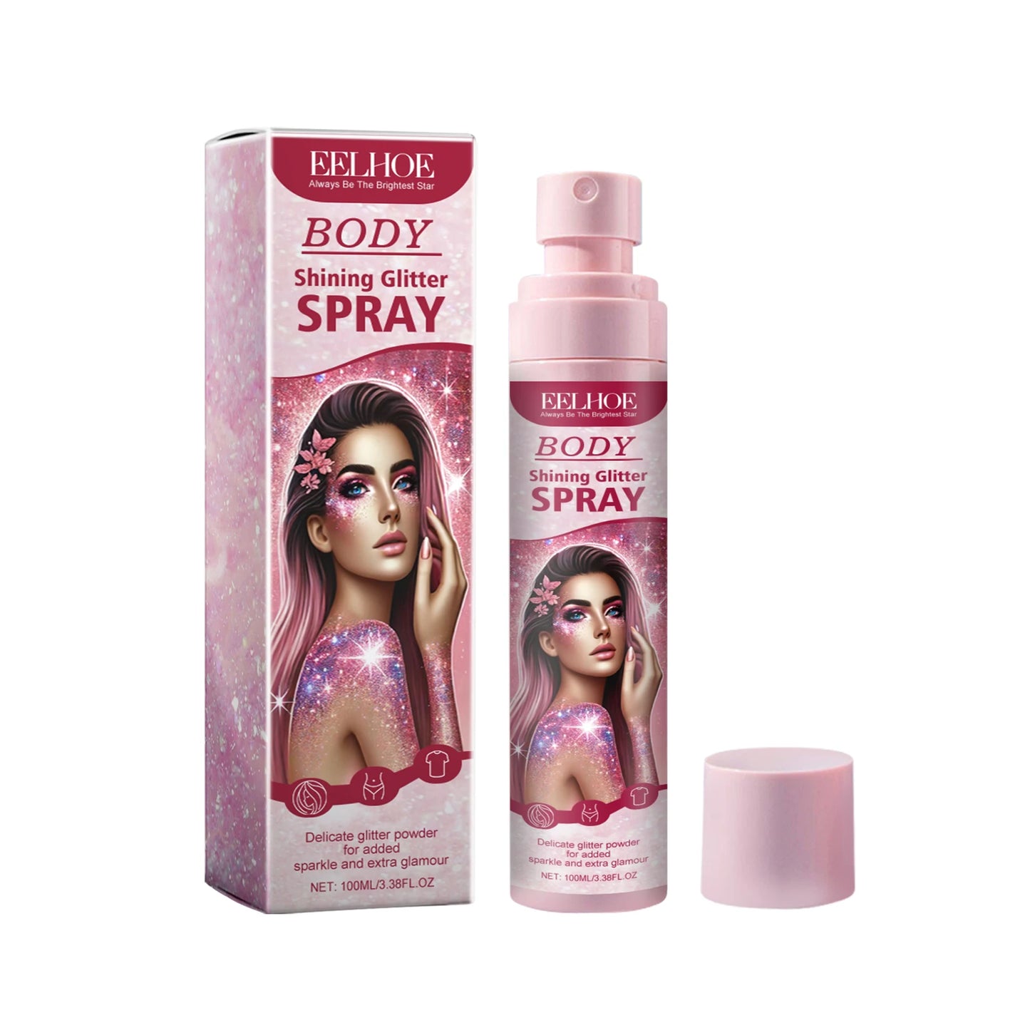 Glitter Body & Hair Spray – Quick-Dry Shimmer for Parties & Events, 100ml