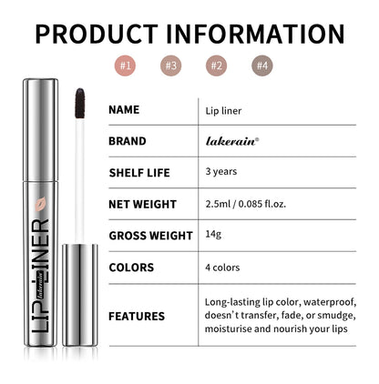 Lip Liner Pencil Peel Off Lip Stain Tattoo Long Wearing Matte Waterproof Smudge Proof Transfer Proof Lip Cosmetic For All Day