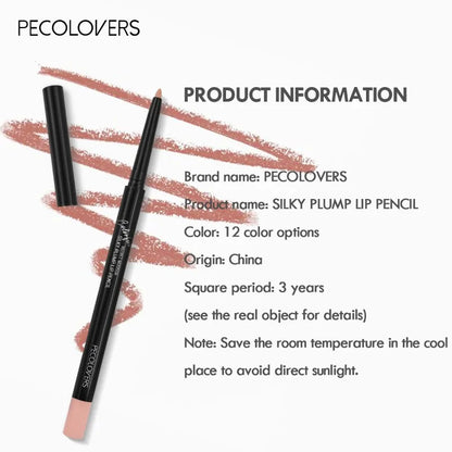 Waterproof Matte Lip Liner – 12 Shades, Long-Lasting & Smudge-Proof