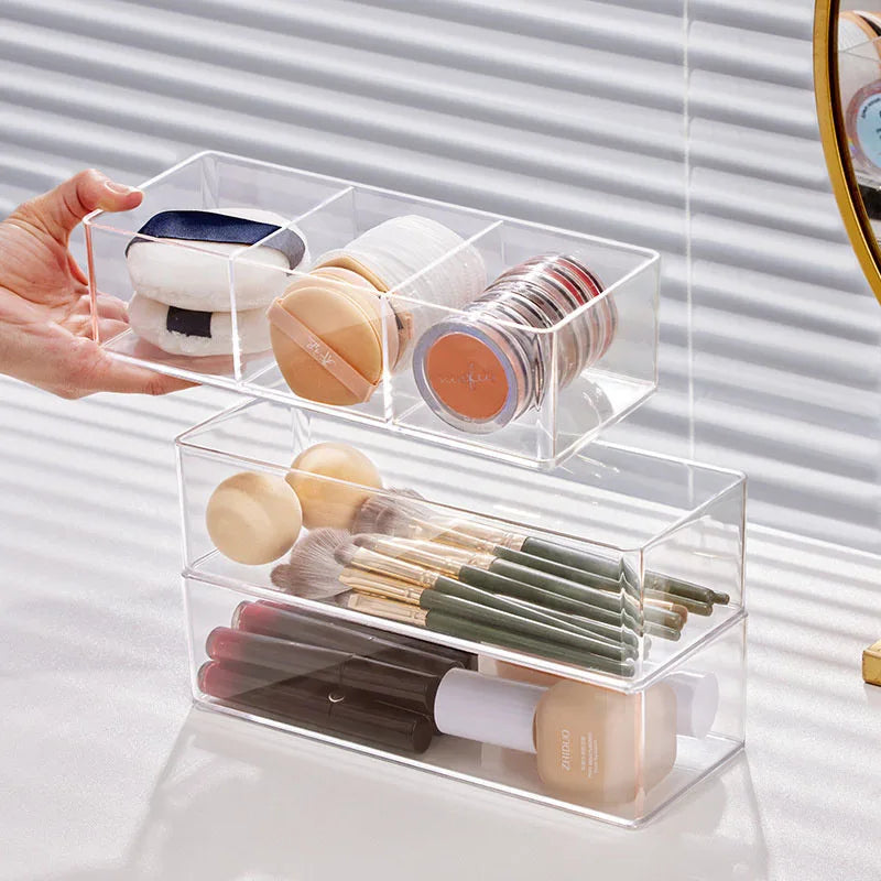 Acrylic Makeup Storage Organiser – Clear Vanity Display for Lipstick, Brushes & Tools