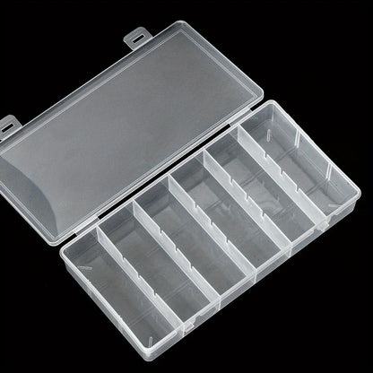 Clear 6-Compartment Lash Extension Storage Box – Organiser for Tools & Accessories