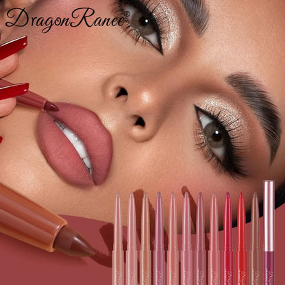 Matte Velvet Lip Liner Pencil – Waterproof, 12 Everyday Shades