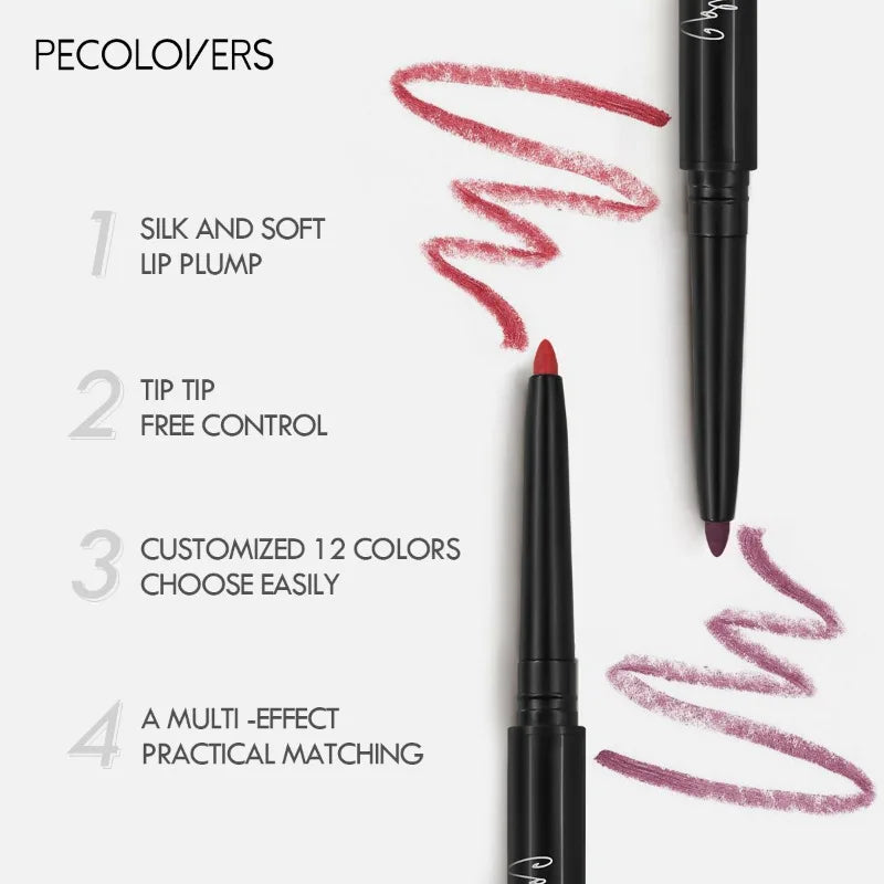 Waterproof Matte Lip Liner – 12 Shades, Long-Lasting & Smudge-Proof