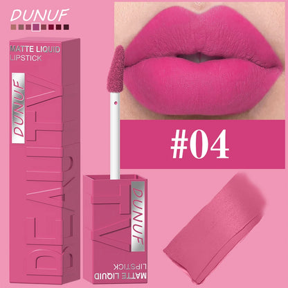 8-Colour Matte Velvet Lip Gloss – Waterproof, Plumping & Long-Lasting