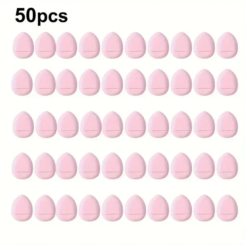 50-Piece Personalized Mini Fingertip Powder Puff Set (Pink) – Foundation & Concealer Finger Pad Sponge for Makeup