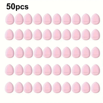 50-Piece Personalized Mini Fingertip Powder Puff Set (Pink) – Foundation & Concealer Finger Pad Sponge for Makeup