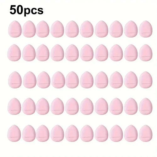 50-Piece Personalized Mini Fingertip Powder Puff Set (Pink) – Foundation & Concealer Finger Pad Sponge for Makeup