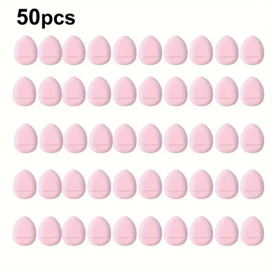 50-Piece Personalized Mini Fingertip Powder Puff Set (Pink) – Foundation & Concealer Finger Pad Sponge for Makeup