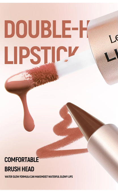 2-in-1 Lip Gloss & Liner Pen – Mirror Shine + Matte Contour