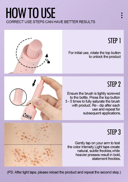 Natural Freckle Stamp Pen – Waterproof Faux Freckle Maker, 3 Shades