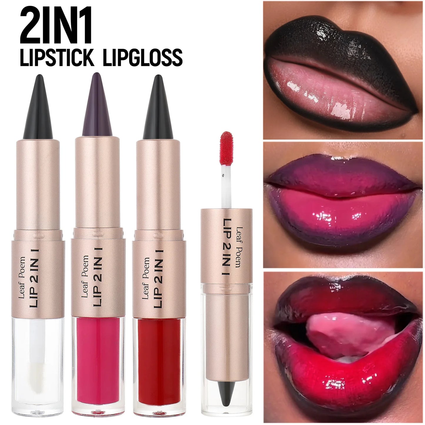 2-in-1 Lip Gloss & Liner Pen – Mirror Shine + Matte Contour