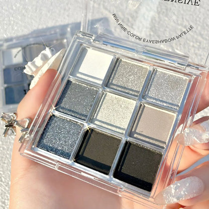 9-Colour Rose Petal Eyeshadow Palette – Matte & Shimmer Duo Finish