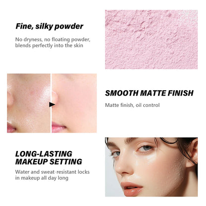Waterproof Matte Setting Powder – Oil Control, Brightening & Long-Lasting