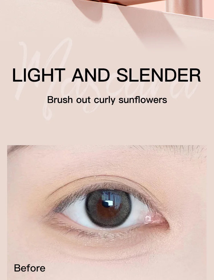 Naturally Curls Thick & Long Last Mascara with Silicone Brush Head Gecomo Mascara Specially Customized for Asian Lady