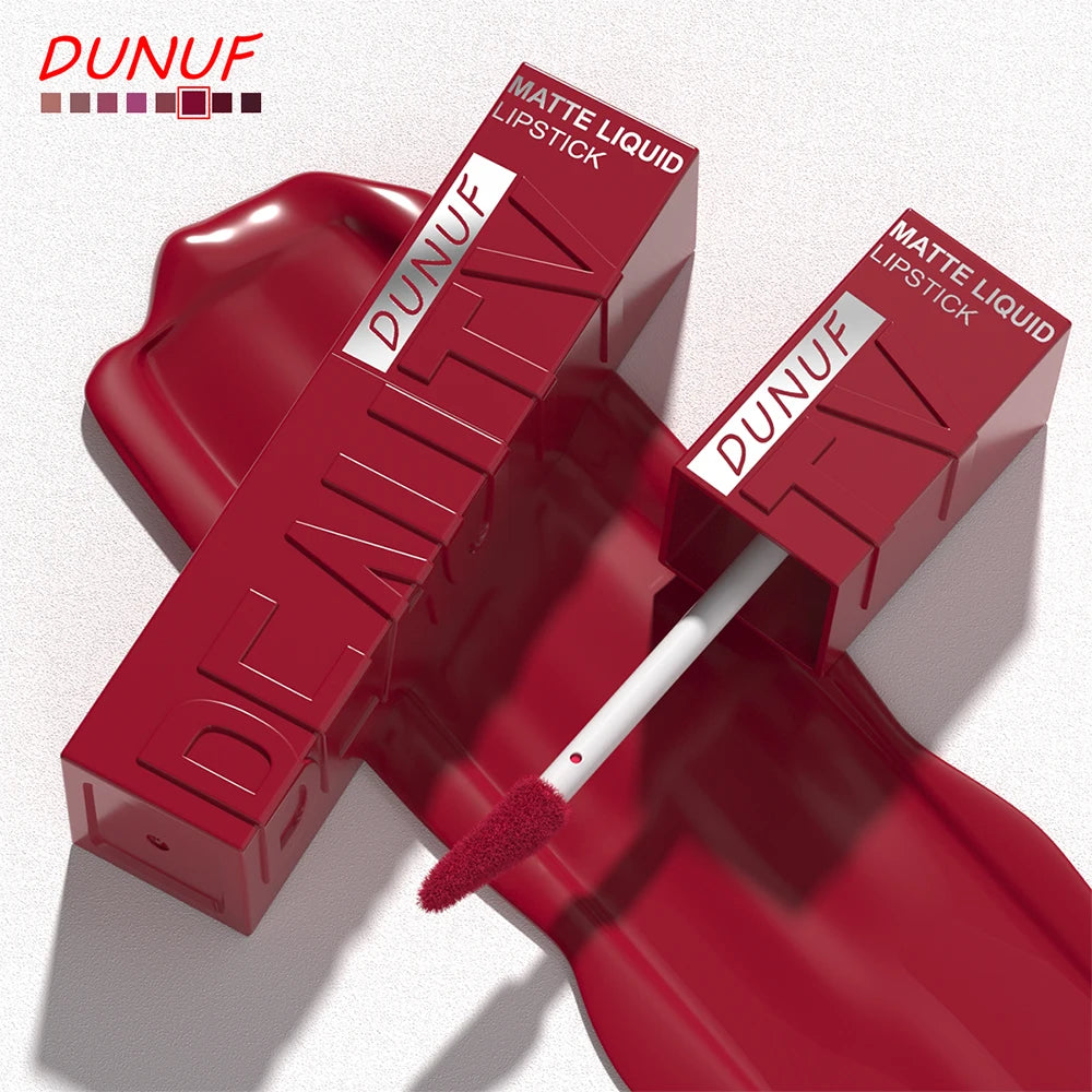 8-Colour Matte Velvet Lip Gloss – Waterproof, Plumping & Long-Lasting