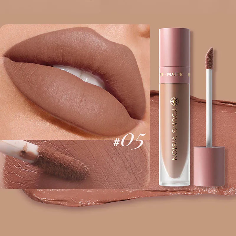 8-Colour Matte Velvet Lip Gloss – Waterproof, Plumping & Long-Lasting