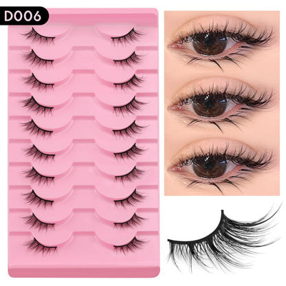 Natural Half Lashes – Wispy Cat Eye Style, Faux Mink Strip