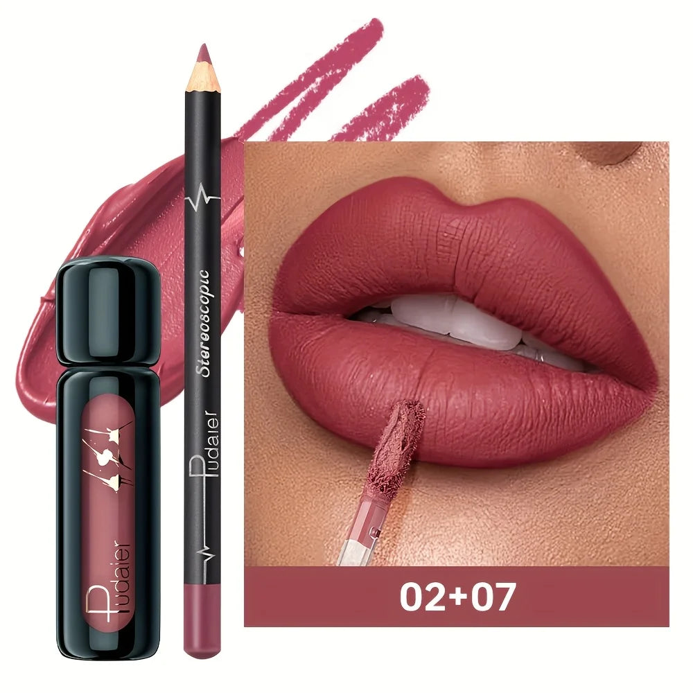 Waterproof Long-Lasting Lip Liner Set - waterproof and long-lasting, non-fading, easy to apply, highly saturated color