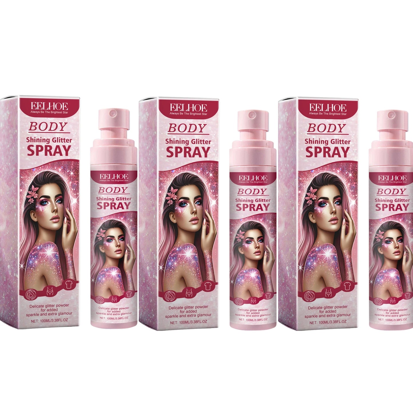 Glitter Body & Hair Spray – Quick-Dry Shimmer for Parties & Events, 100ml