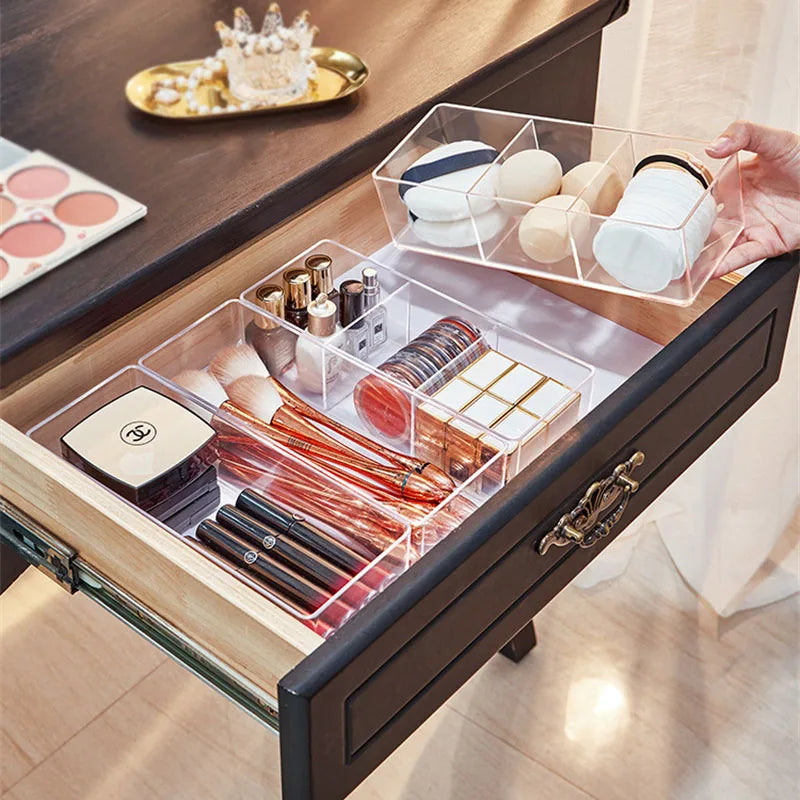 Acrylic Makeup Storage Organiser – Clear Vanity Display for Lipstick, Brushes & Tools