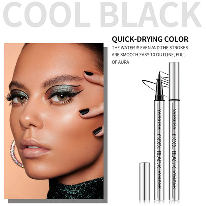 Black Brown Eyeliner Pen Waterproof Sweatproof Long Lasting No Smudge Liquid Eyeliner Eye Makeup Tool for Beginners
