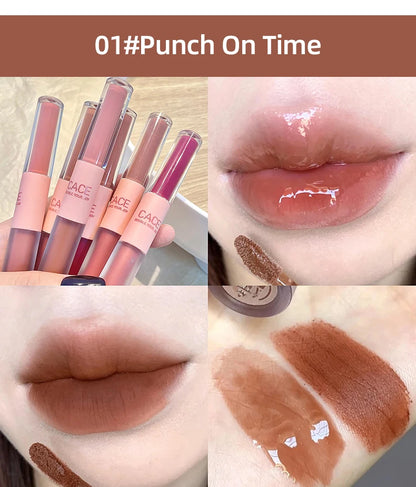 Dual-Ended Lip Gloss – Matte & Mirror Gloss Finish